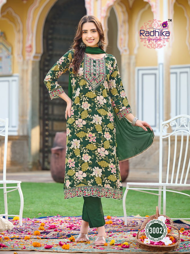 Rivazo Vol 3 By Radhika Rayon Designer Kurti With Bottom Dupatta Wholesale Price In Surat
